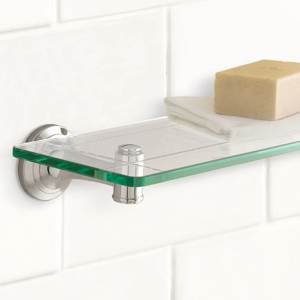 Pottery Barn Silver Glass Shelf - Picture 4 of 5